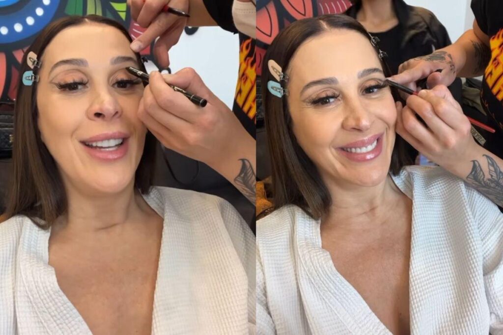 Claudia Raia em registros feitos na rede social