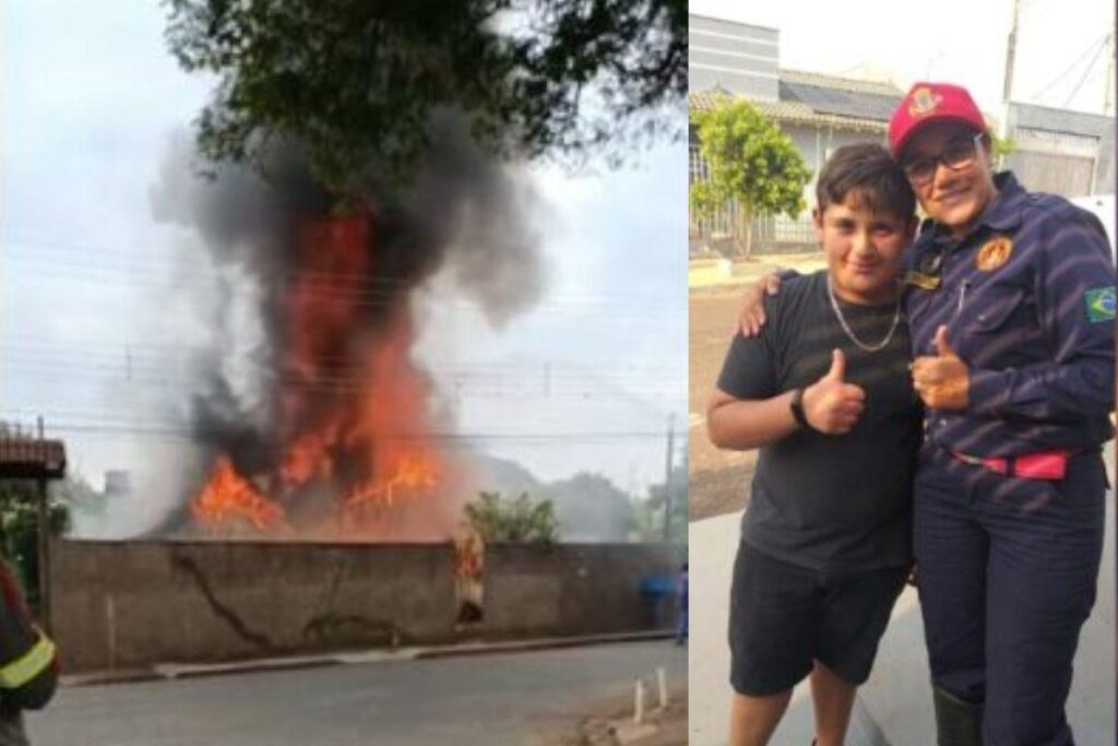 Daniel recebeu o cumprimento dos bombeiros