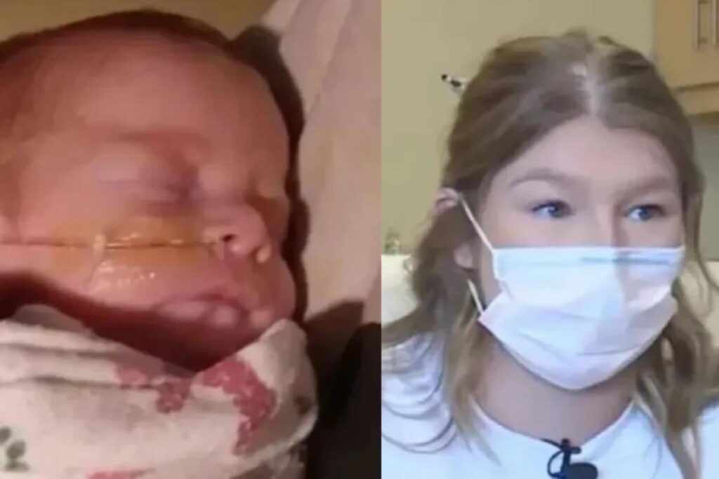 A jovem não desconfiou da gravidez