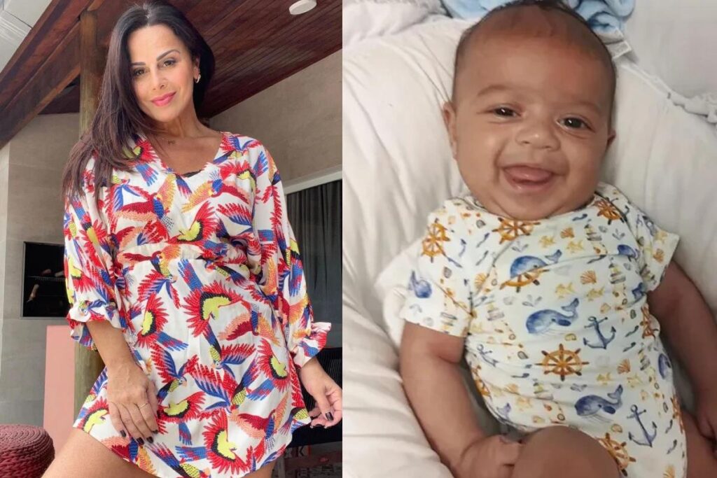 Viviane Ataujo mostra o bebê Joaquim sorrindo nas redes sociais: “Derreti de amor!”