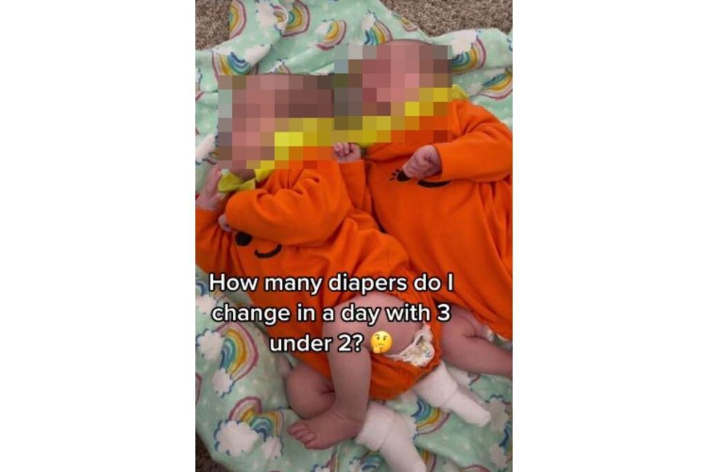 Mãe viraliza no Tik Tok ao revelar número de fraldas que os filhos usam por dia