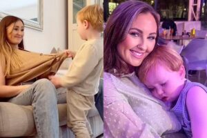 Emma mostra abertamente sua jornada de amamentação com o filho mais novo, Harry, de dois anos, mas não consegue acreditar nas críticas que veio recebendo pela atitude