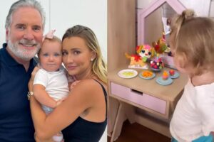 Um dos cliques da mãe publicados nas redes sociais