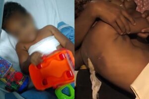 Alguns dos ferimentos marcados no corpo da vítima