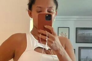 Jéssica Ellen mostra como está a barriga de oito meses de gestação