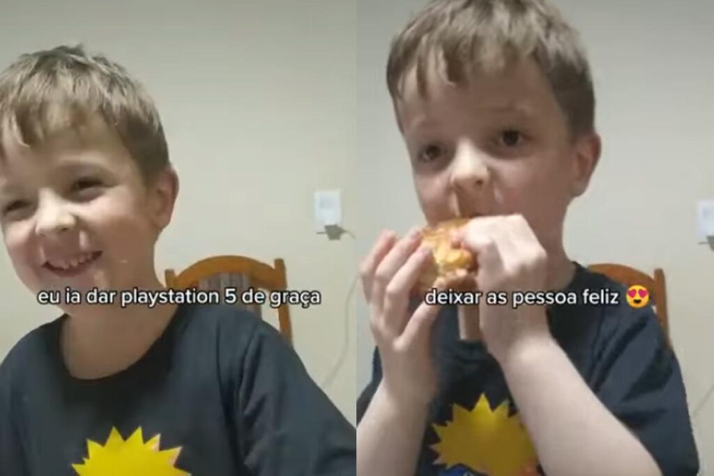 Theo ao lado dos dois irmãos e da mãe