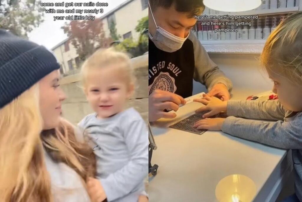 Mãe é criticada por levar filho de 3 anos para pintar as unhas: “Absurdo”