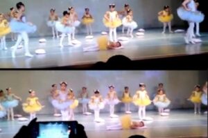 Apresentação de balé contava com uma música relaxante, que contribuiu para a menina dormir