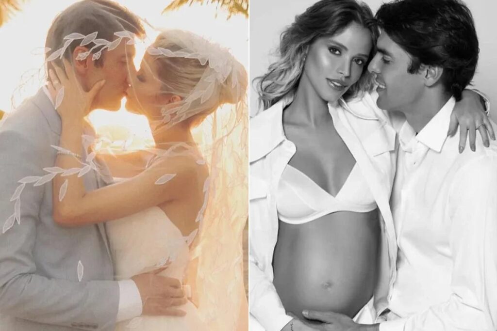 À espera da segunda filha, Kaká celebra três anos de casamento com Carol Dias e se declara