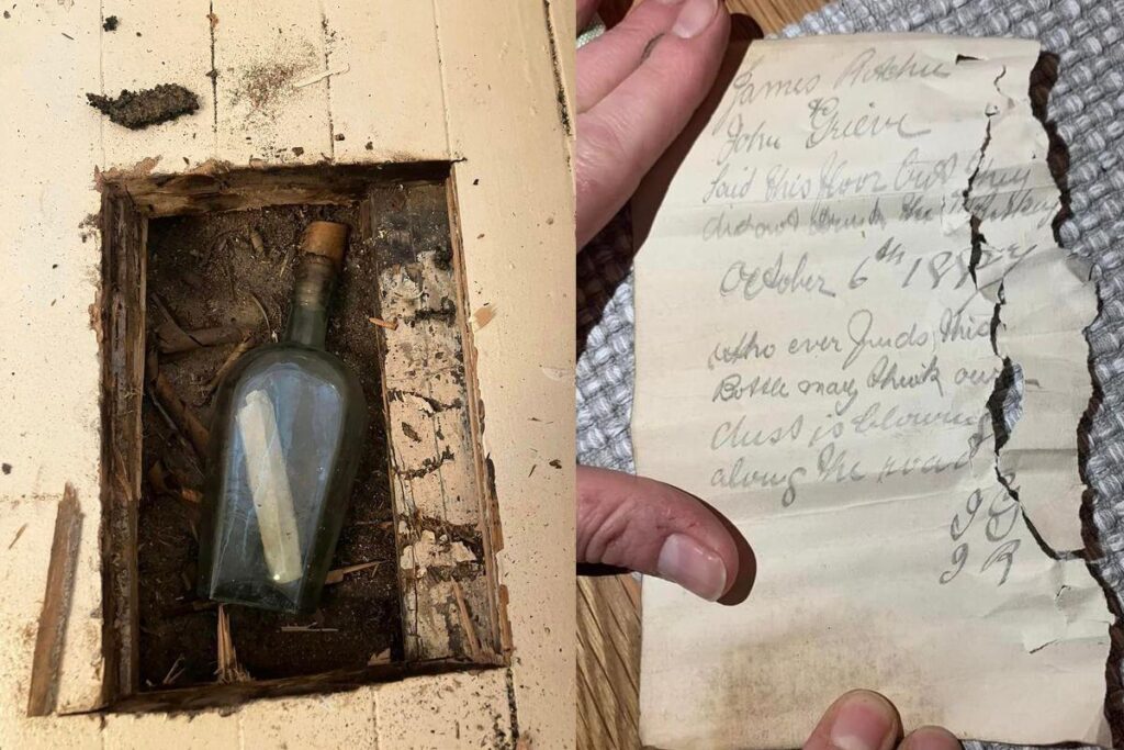 A garrafa foi encontrada por acaso pelo encanador que a família havia contratado para um serviço