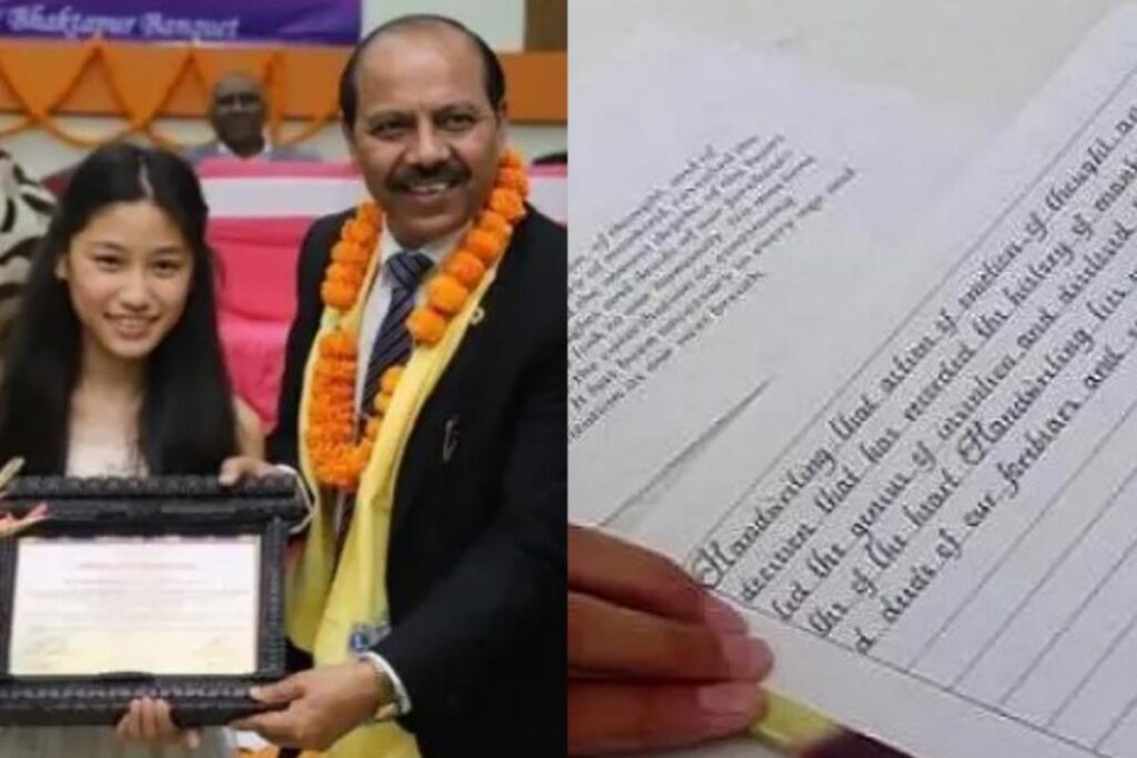 A caligrafia da menina foi considerada ‘impecável’