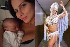 Viviane Araujo com Joaquim