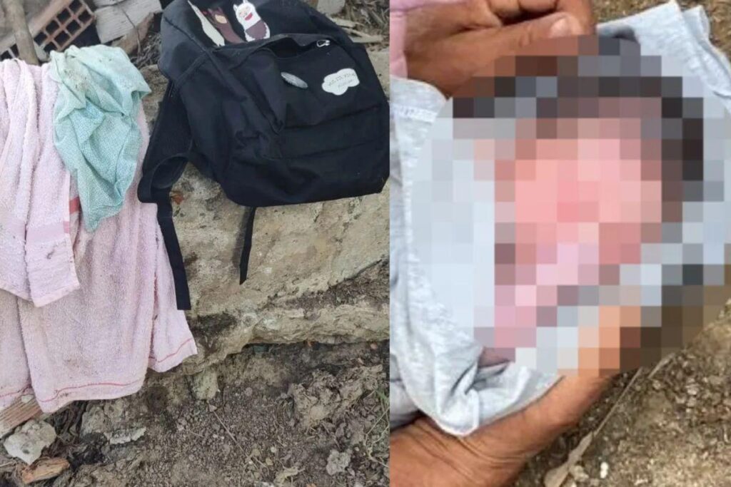 A menina foi encontrada dentro da mochila