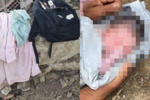 A menina foi encontrada dentro da mochila