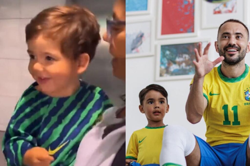 Éverton e Marília são pais de Antônio e Augusto