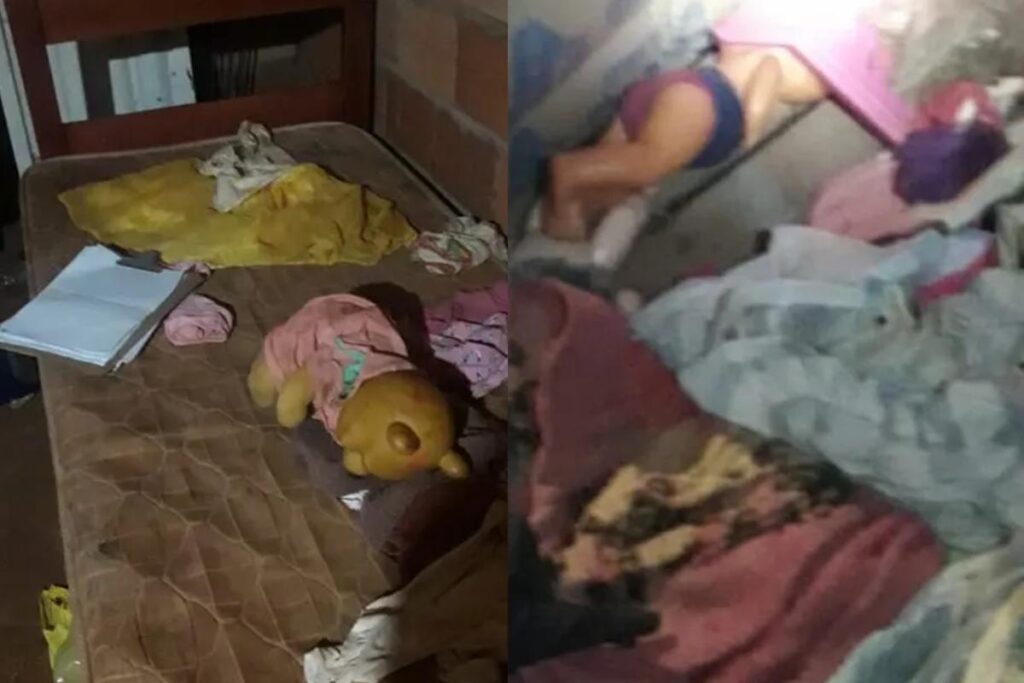 Alguns dos restos de comida encontrados na residência