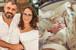 Ainda se dividindo para acompanhar a filha na UTI, Leticia e Juliano Cazarré mostram árvore de Natal da família
