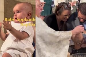 Bebê viraliza nas redes sociais por aplaudir e comemorar o próprio batismo