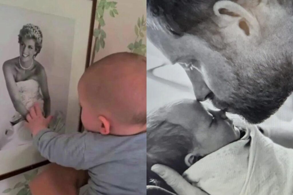 Harry e Meghan comemorando o aniversário com os filhos