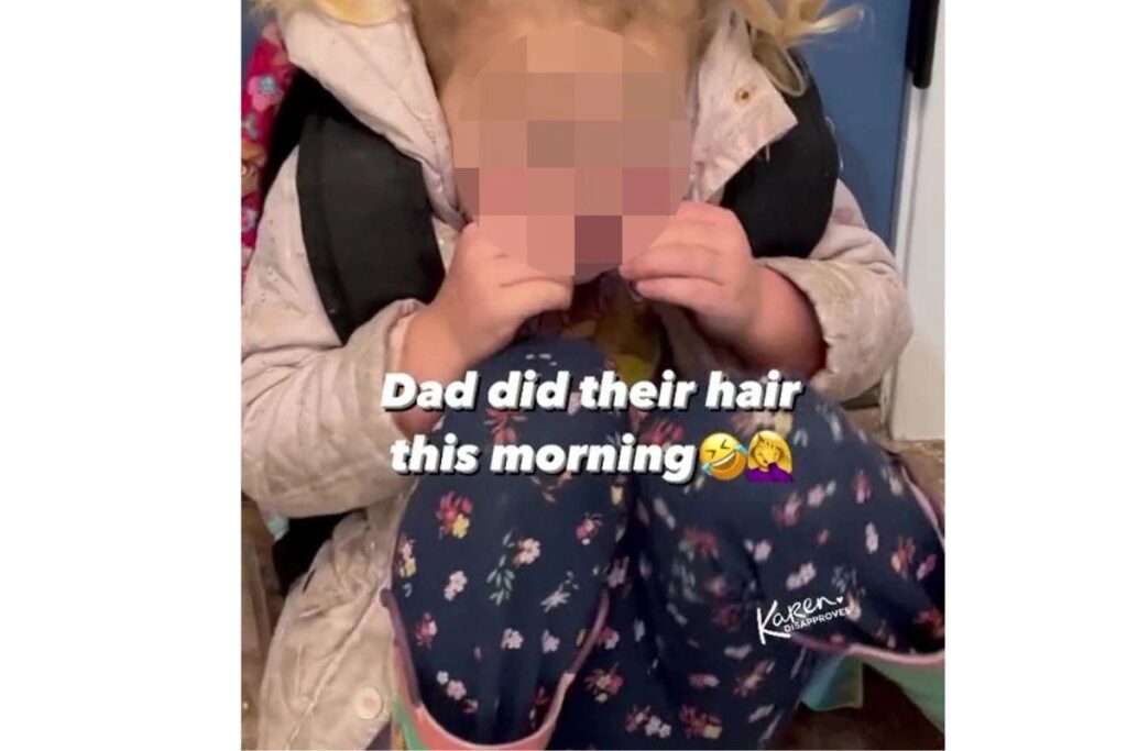 Mãe fica histérica ao ver penteado que o marido fez nas filhas