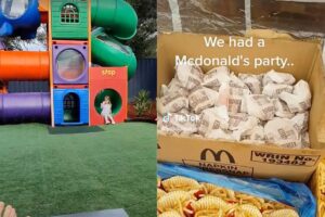 Pais fazem festa com tema de Mcdonal´s