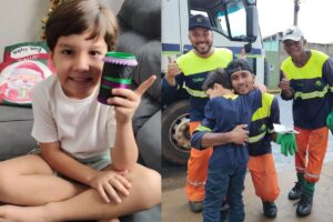 O menino decidiu doar o próprio dinheiro