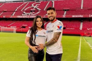 Esposa de Alex Telles, jogador da seleção, fala sobre dores que vem sentindo na reta final da gravidez