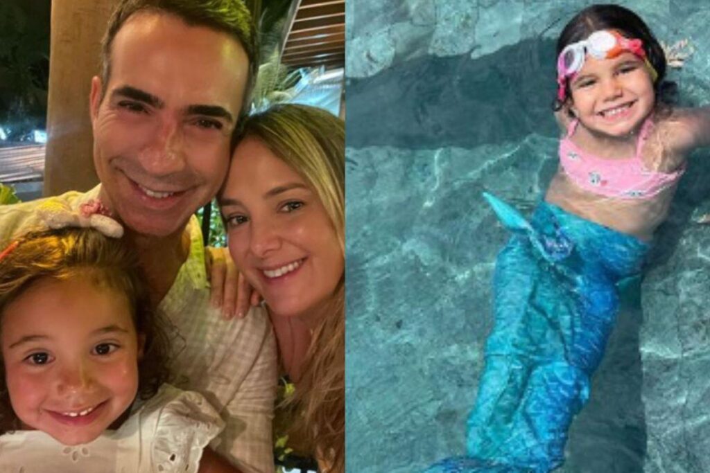 Ticiane surgiu maquiando a filha