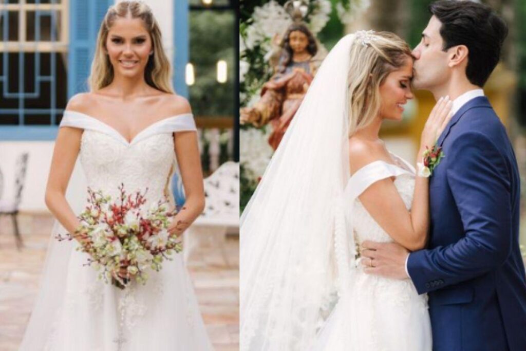 Barabara Evans mostra fotos de casamento