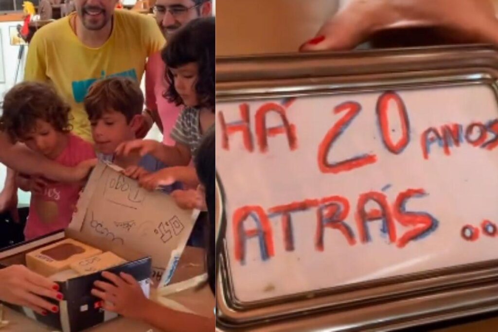 Irmãos abrem cápsula do tempo feita por eles há 20 anos atrás