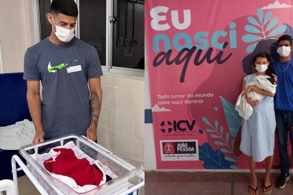 A equipe médica que acompanhou a mãe durante o parto no dia especial