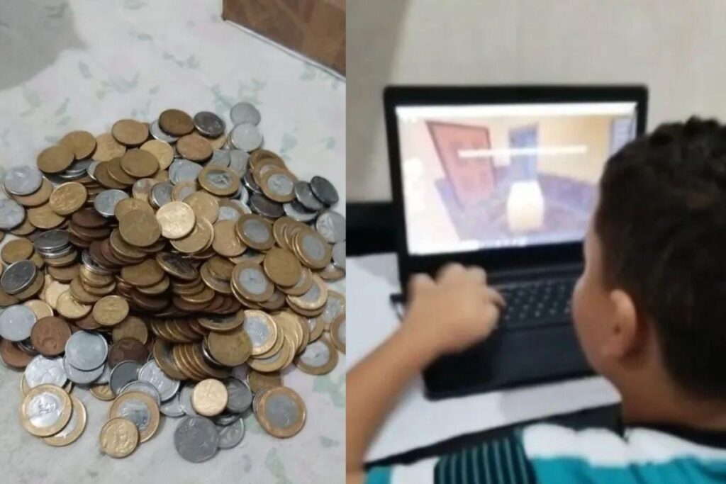 O menino passou seis meses juntando moedas