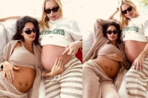 Montagem de Isabella Scherer e Rodrigo Calazans e dos filhos deles