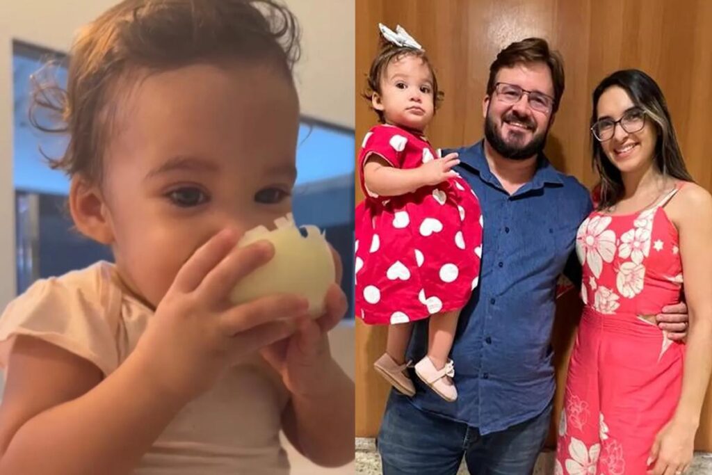 Com apenas um ano de idade, Valentina Eduarda já ama cebola crua (e inteira!)