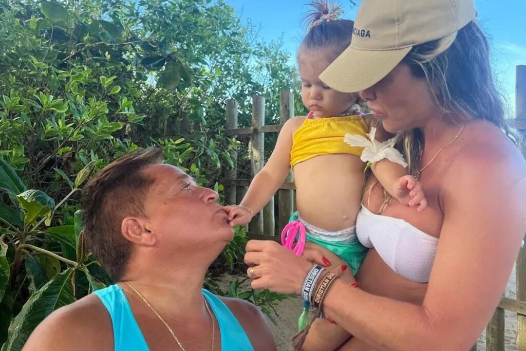 Poliana Rocha e Leonardo aparecem com as netas no colo em momento especial: “Amor de vô e vó”