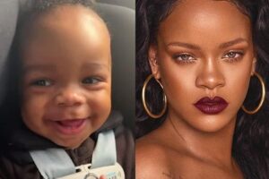 Rihanna mostrou o rosto do filho pela primeira vez no ano passado