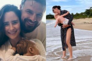 Cássio Reis e Fernanda Vasconcellos são pais de Romeo