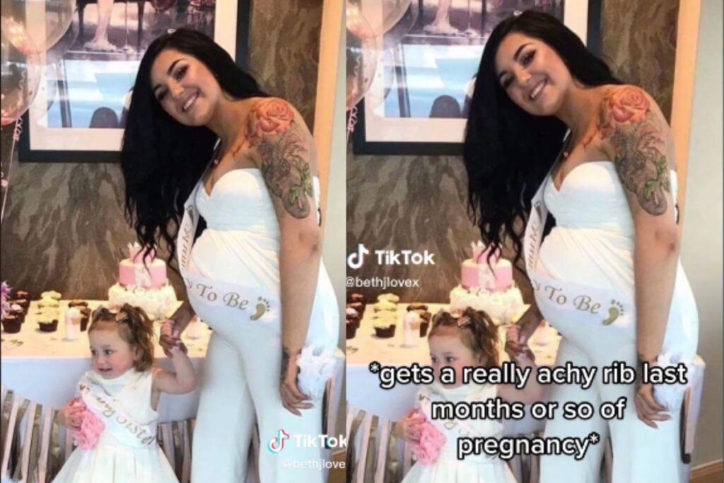 Mulher diz que pé ficou preso na costela