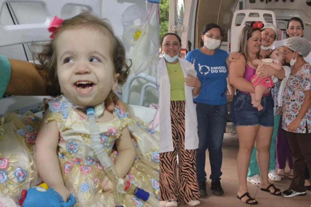 A equipe médica aproveitou para se despedir de Maria Heloísa