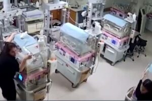 Enfermeiras salvam bebês e crianças durante terremoto