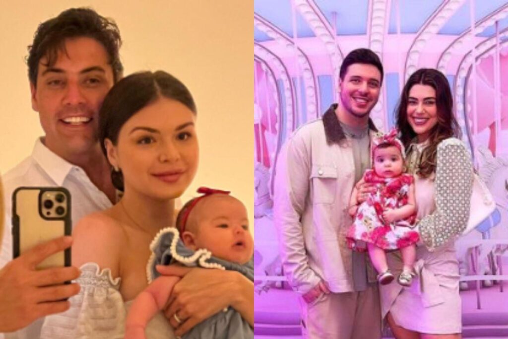 Bruno de Luca e Vivian amorim fazem encontro de famílias