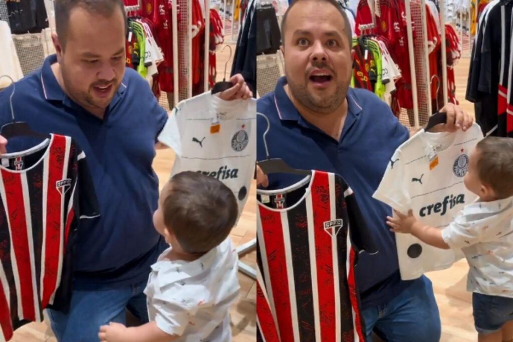 O pai ficou surpreso com a escolha do bebê