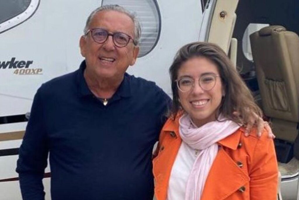 Galvão Bueno e a neta, Vicky