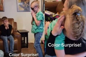 Menino se emociona ao enxergar cores pela primeira vez