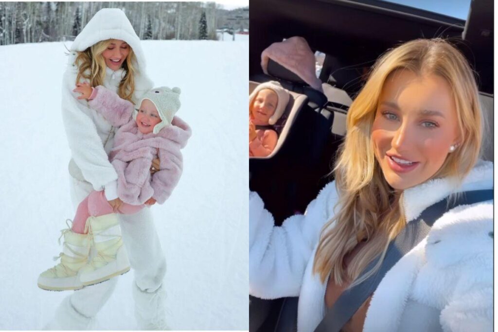 Ana Paula Siebert mostra reação da filha ao ver neve pela primeira vez