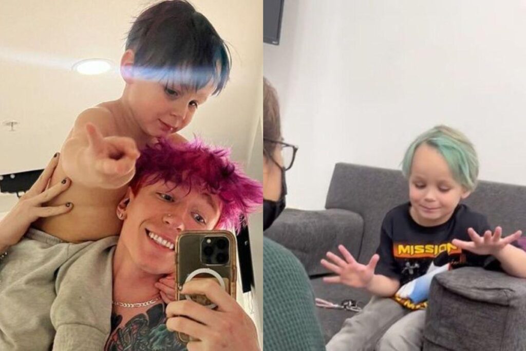 Momento em que Ashton foi ao salão e ficou super feliz com o resultado