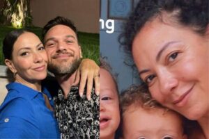 Fabiula ao lado dos filhos