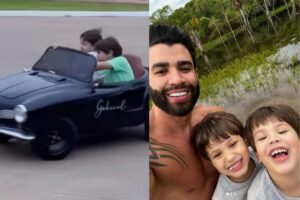 Andressa Suita mostrou o brinquedo dos filhos