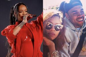 Post da parabenização de Chris Brown feito para Rihanna