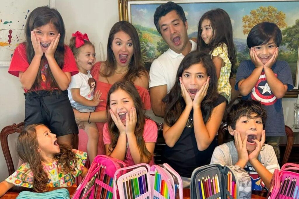 Pais de 10 filhos revelam o maior valor que já gastaram com materias escolares